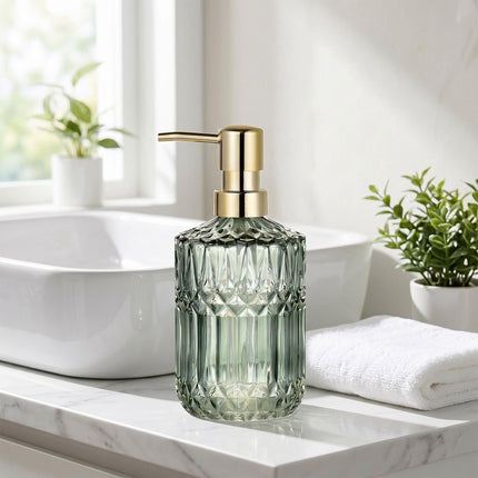 Glass Soap Dispensers, Set of 2, 400 ml, Refillable