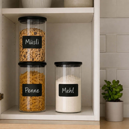 Glass Storage Jars Set, 1200 ml, Airtight Lids, 3-Piece