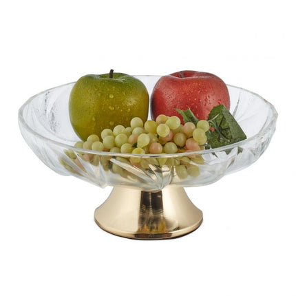 Glass bowl with gold base