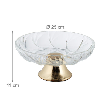 Glass bowl with gold base