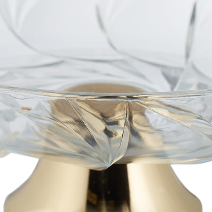 Glass bowl with gold base