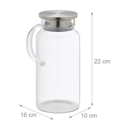 Glass carafe with lid 1.5 litres
