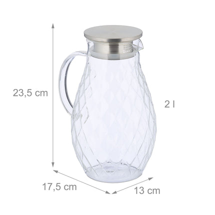 Glass carafe with lid 2 l