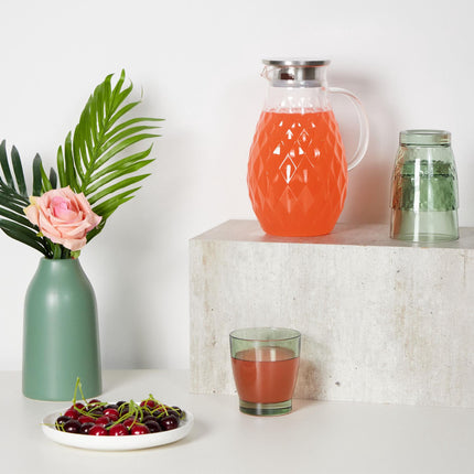 Glass carafe with lid 2 l