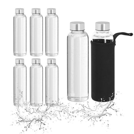Glass drink bottles - set of 8