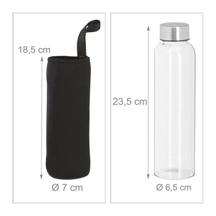 Glass drink bottles - set of 8