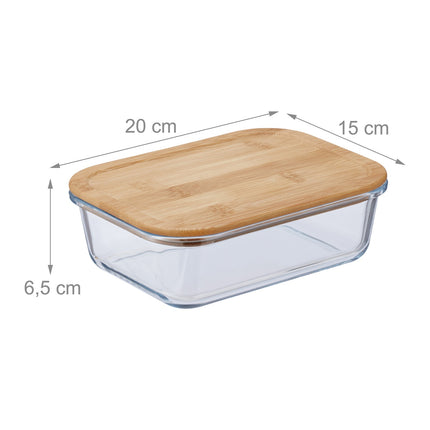 Glass jar with lid set of 2