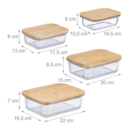 Glass jar with lid set of 4