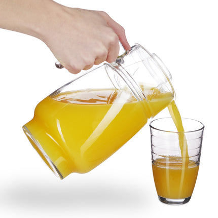 Glass jug with lid