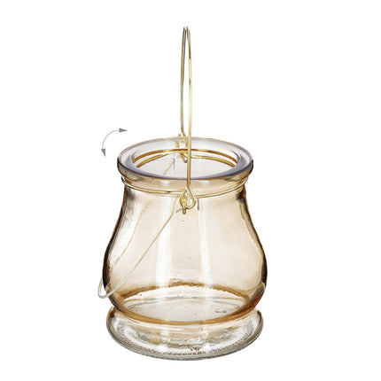 Glass lantern gold set of 12