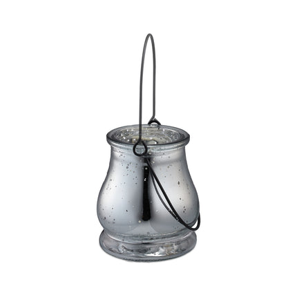 Glass lantern silver set of 12