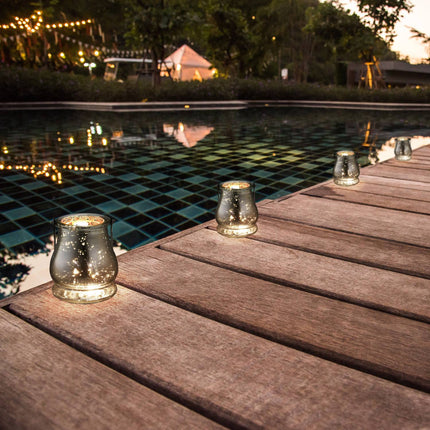 Glass lantern silver set of 12
