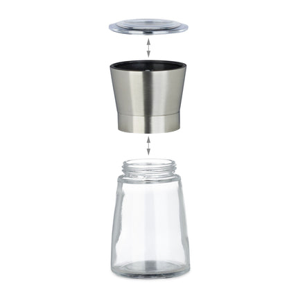 Glass salt and pepper mill