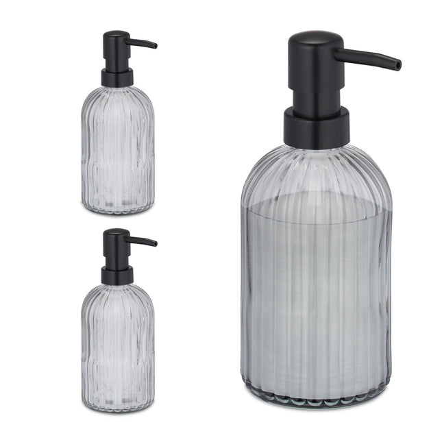 Glass soap container set of 3