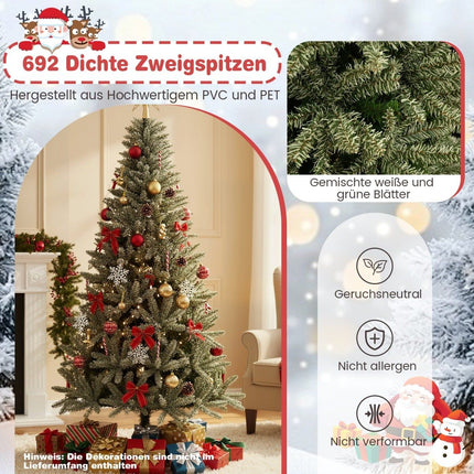 Glowing 180 cm Artificial Christmas Tree, Foldable Design