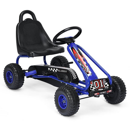 Gokart Go Cart with handbrake pedal car 30kg pedal vehicle pedal vehicle 3-6 years blue