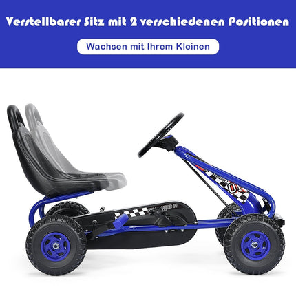 Gokart Go Cart with handbrake pedal car 30kg pedal vehicle pedal vehicle 3-6 years blue
