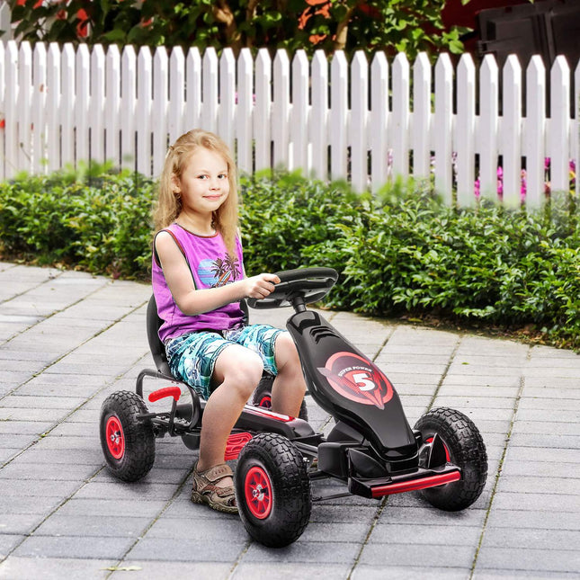 Pedal Go-Kart for children, adjustable seat, rubber tires