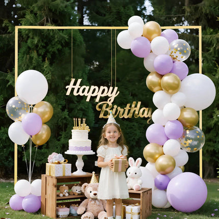 Gold Metal Arch Backdrop Stand, 8 x 8 Ft
