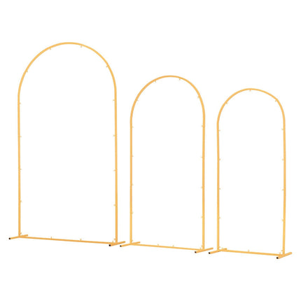 Gold Metal Arch Backdrop Stand Set of 3, 7.2–6 ft