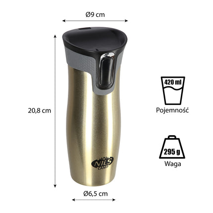 Gold Thermal Cup, Insulated, 350ml