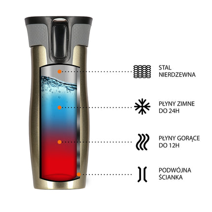 Gold Thermal Cup, Insulated, 350ml