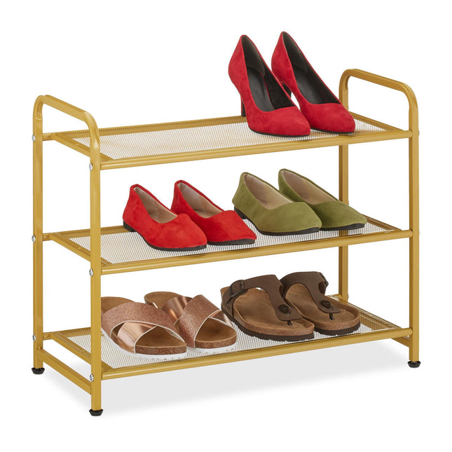 Golden Shoe Shelf Metal