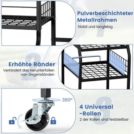 Golf Bag Organizer Rack with Wheels for 2 Bags, Black