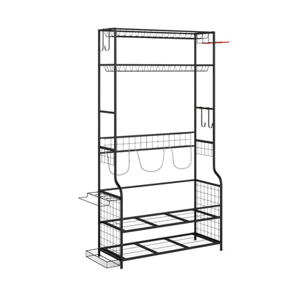 Golf Bag Organizer with Wheels, Hooks, and Baskets