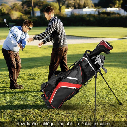 Golf Bag with 14 Dividers, 6 Pockets, Rain Cover, Red