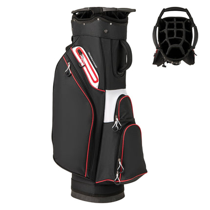 Golf Cart Bag, 14-Way Divider, Water-Resistant, Black
