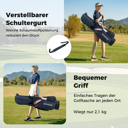 Golf Cart Bag, 14-Way Divider, Water-Resistant, Navy