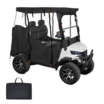Golf Cart Cover, 600D Waterproof Full Enclosure 2+2
