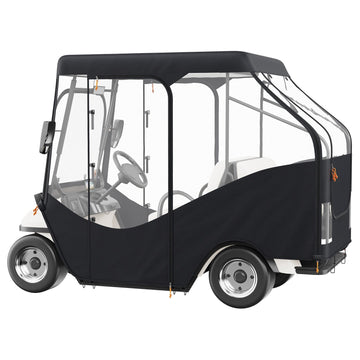 Golf Cart Enclosure, 420D Polyester, Clear 4-Side Windows