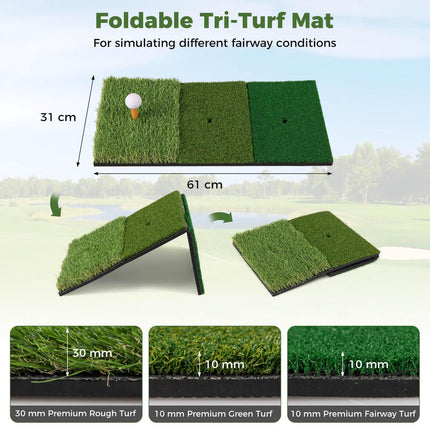 Golf Practice Net 314 x 179 x 199 cm with Tri-Turf Mat