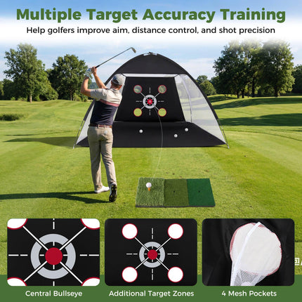 Golf Practice Net 314 x 179 x 199 cm with Tri-Turf Mat