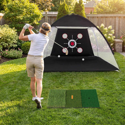 Golf Practice Net 314 x 179 x 199 cm with Tri-Turf Mat