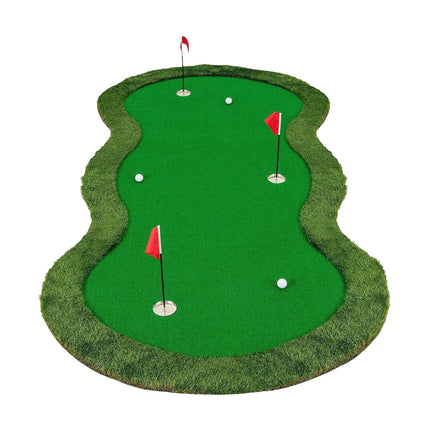 Golf Putting Mat 300x150 cm, 3 Holes, Indoor/Outdoor Use