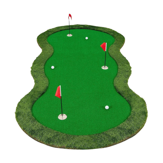Golf Putting Mat 300x150 cm, 3 Holes, Indoor/Outdoor Use