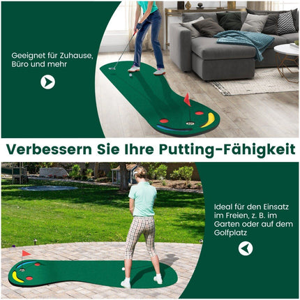 Golf Putting Mat 300x96 cm with 3 Cups & Flag