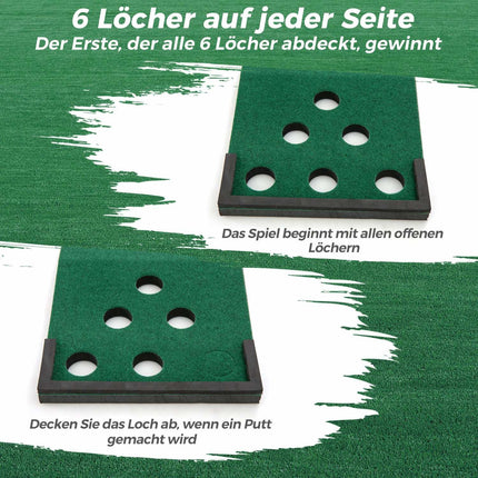 Golf Putting Mat Set – Adjustable Putters, 6 Balls, 12 Covers