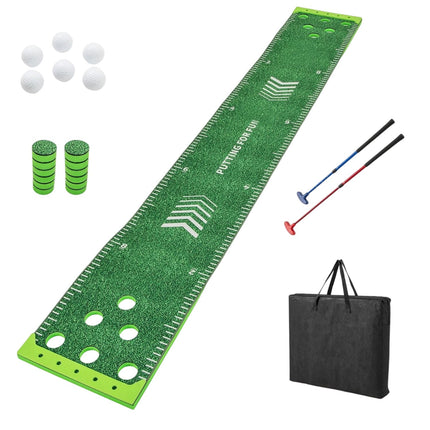 Golf Putting Mat with Adjustable Clubs & Balls Set