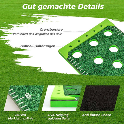 Golf Putting Mat with Adjustable Clubs & Balls Set