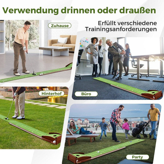 Golf Putting Mat with Auto Ball Return, 1 Hole, 3 Balls