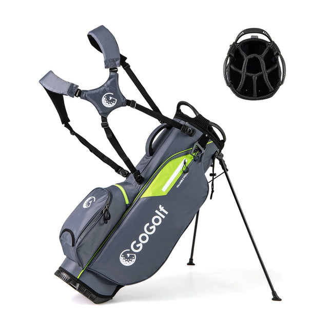 Golf Stand Bag, 8-Way Divider, 5 Pockets, Grey