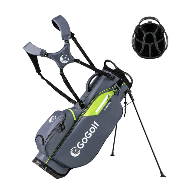 Golf Stand Bag, 8-Way Divider, 5 Pockets, Grey