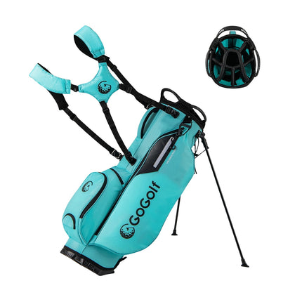 Golf Stand Bag, 8-Way Divider, 5 Pockets, Turquoise