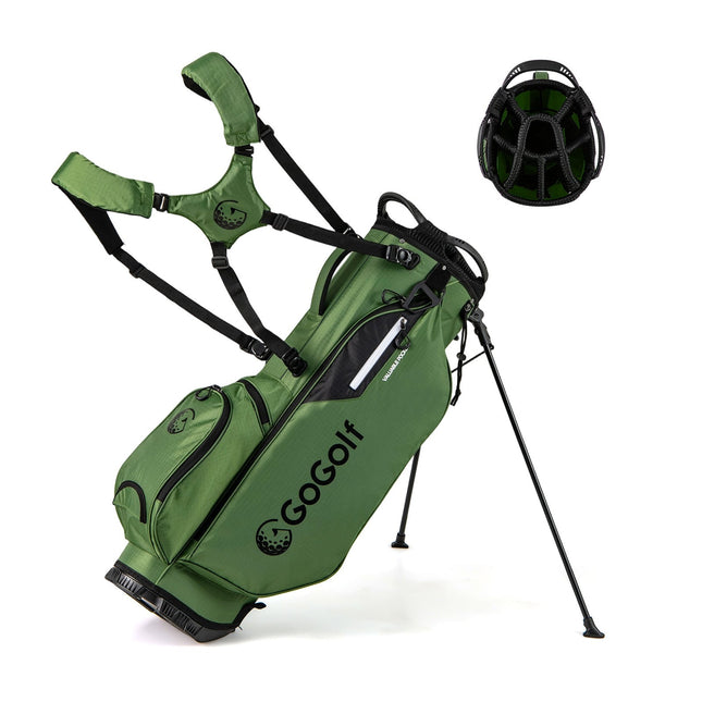 Golf Stand Bag, 8-Way Divider, Lightweight, Green