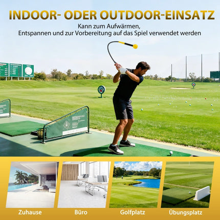 Golf Swing Trainer Aid, 100cm, Weighted Head, Yellow