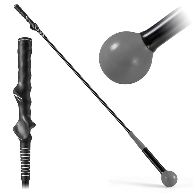 Golf Swing Trainer Aid, 120cm, Weighted Head, Gray
